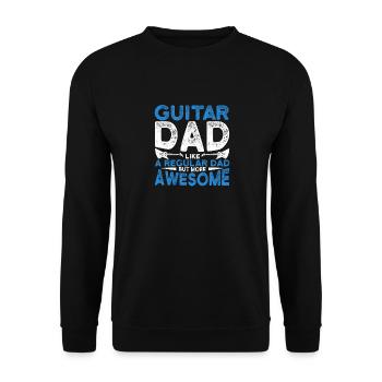 Papa guitare Comme un père normal, mais un - Sweat-shirt Unisexe - noir - Devant - Alina (178cm) & Michal (187cm)