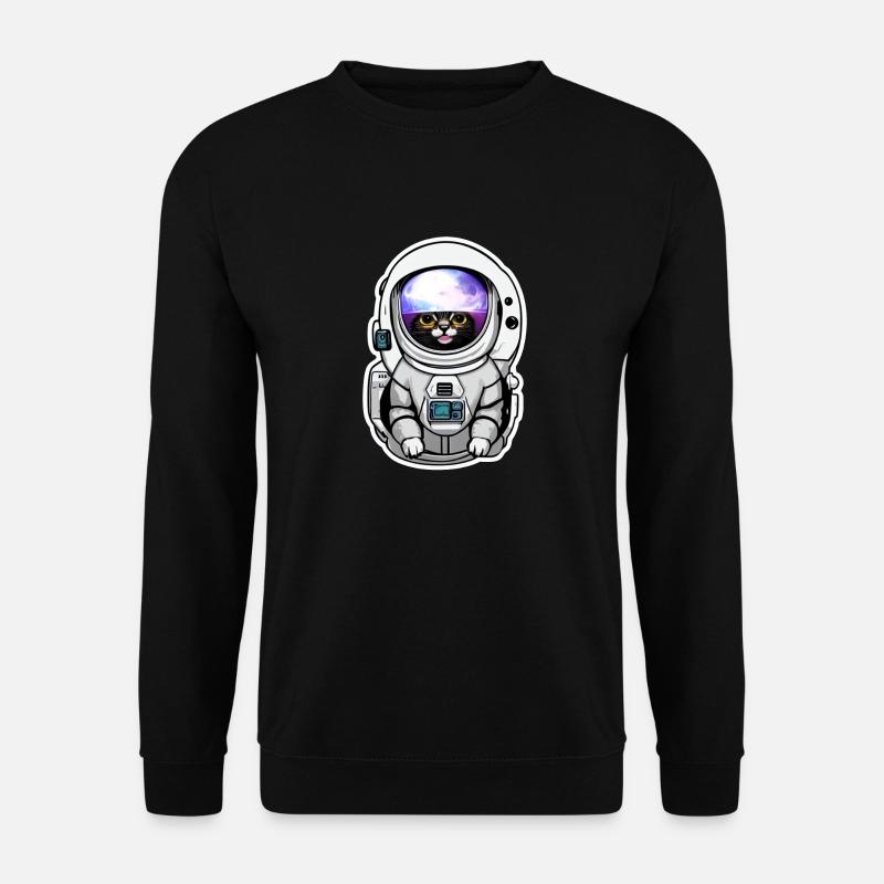 chat astronaute dans l espace - Sweat-shirt Unisexe - noir