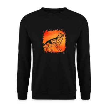 German Shepherd - Unisex Sweatshirt - black - Front - Alina (178cm) & Michal (187cm)