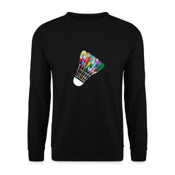 Badminton Sports Hobby Colorful Retro Sports - Unisex Sweatshirt - black - Front - Alina (178cm) & Michal (187cm)