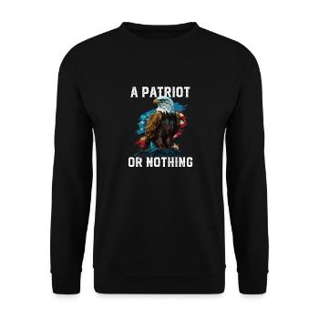 A Patriot or Nothing American Bald Eagle - Unisex Pullover - Schwarz - Vorne - Alina (178cm) & Michal (187cm)