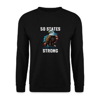 50 States Strong American Bald Eagle America 4th - Unisex Pullover - Schwarz - Vorne - Alina (178cm) & Michal (187cm)