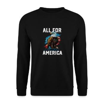 All for America American Bald Eagle USA Flag - Unisex Sweatshirt - black - Front - Alina (178cm) & Michal (187cm)