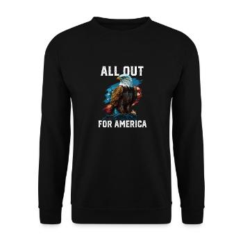 All Out for America American Bald Eagle America - Unisex Sweatshirt - black - Front - Alina (178cm) & Michal (187cm)
