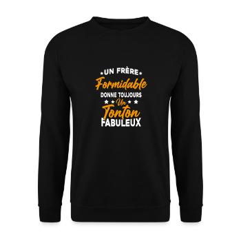 Un Frère Formidable - Un Tonton Fabuleux - Sweat-shirt Unisexe - noir - Devant - Alina (178cm) & Michal (187cm)
