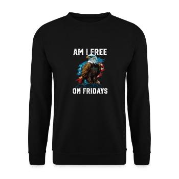 Suis-je libre le vendredi Patriotisme Patriotique - Sweat-shirt Unisexe - noir - Devant - Alina (178cm) & Michal (187cm)