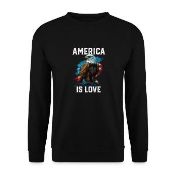 America Is Love American Bald Eagle 4th Of July - Unisex Sweatshirt - black - Front - Alina (178cm) & Michal (187cm)