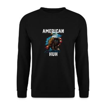 American Huh USA Flag Patriotic American Bald - Unisex Sweatshirt - black - Front - Alina (178cm) & Michal (187cm)