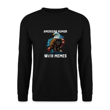 American Humor With Memes Patriotic USA Flag - Unisex Sweatshirt - black - Front - Alina (178cm) & Michal (187cm)