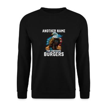 Another Name For Awesome Burgers Funny America - Unisex Sweatshirt - black - Front - Alina (178cm) & Michal (187cm)