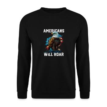 Americans Will Roar American Bald Eagle America - Unisex Pullover - Schwarz - Vorne - Alina (178cm) & Michal (187cm)