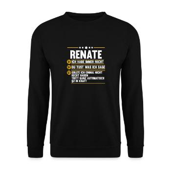 Renate - Unisex Pullover - Schwarz - Vorne - Alina (178cm) & Michal (187cm)