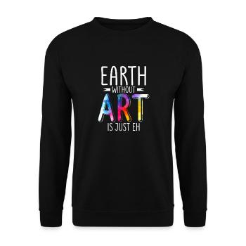 La terre sans art n’est que la galerie d’art - Sweat-shirt Unisexe - noir - Devant - Alina (178cm) & Michal (187cm)