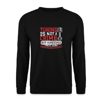 Tuning is not a Crime but an Ordnungswidrigkeit - Unisex Pullover - Schwarz - Vorne - Alina (178cm) & Michal (187cm)