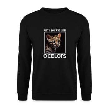 just a boy girl who loves Ocelots Ocelot ocelot ocelot - Unisex Sweatshirt - black - Front - Alina (178cm) & Michal (187cm)