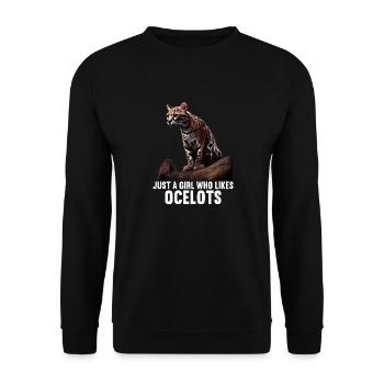 just a boy girl who loves Ocelots Ocelot ocelot ocelot - Unisex Sweatshirt - black - Front - Alina (178cm) & Michal (187cm)
