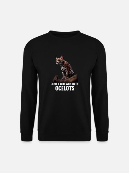 just a boy girl who loves Ocelots Ocelot ocelot ocelot - Unisex Sweatshirt - black