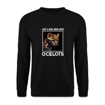 just a boy girl who loves Ocelots Ocelot ocelot ocelot - Unisex Sweatshirt - black - Front - Alina (178cm) & Michal (187cm)