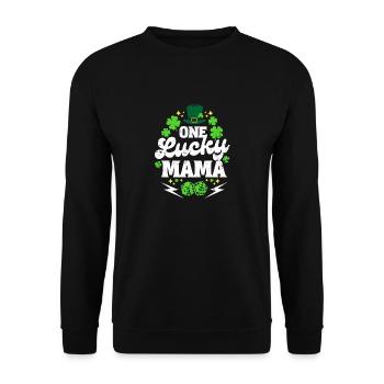 Saint Patrick Eine glückliche Mama - Unisex Pullover - Schwarz - Vorne - Alina (178cm) & Michal (187cm)