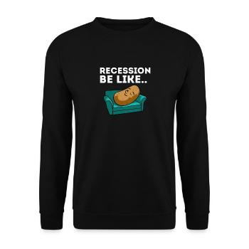Récession Soyez comme une pomme de terre cool canapé Amusement sarcastique - Sweat-shirt Unisexe - noir - Devant - Alina (178cm) & Michal (187cm)