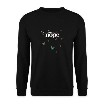 NOPE - sei kein ja-Sager! - Unisex Pullover - Schwarz - Vorne - Alina (178cm) & Michal (187cm)