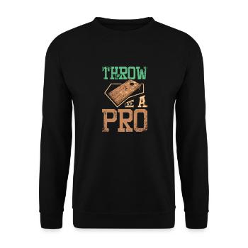 Throw cornhole like a pro - Unisex Sweatshirt - black - Front - Alina (178cm) & Michal (187cm)