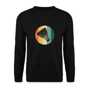 Badminton Retro Hobby Sports Badminton Player - Unisex Sweatshirt - black - Front - Alina (178cm) & Michal (187cm)