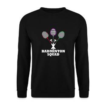 Badminton Squad Hobby Sports Retro Sports - Unisex Sweatshirt - black - Front - Alina (178cm) & Michal (187cm)
