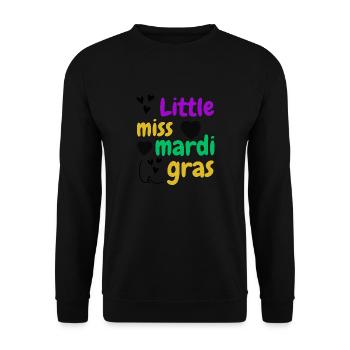 cute Little miss mardi gras 2023 - Unisex Sweatshirt - black - Front - Alina (178cm) & Michal (187cm)