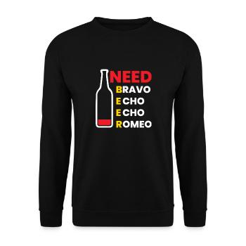 I need Beer - Unisex Sweatshirt - black - Front - Alina (178cm) & Michal (187cm)
