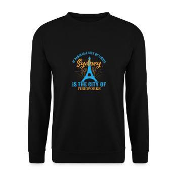 SI PARIS EST UNE VILLE LUMIÈRE, SYDNEY EST LA VILLE - Sweat-shirt Unisexe - noir - Devant - Alina (178cm) & Michal (187cm)