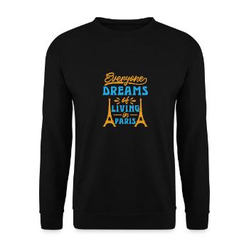 TOUT LE MONDE RÊVE DE VIVRE À PARIS - Sweat-shirt Unisexe - noir - Devant - Alina (178cm) & Michal (187cm)