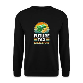 Künftiger Steuermanager - Unisex Pullover - Schwarz - Vorne - Alina (178cm) & Michal (187cm)