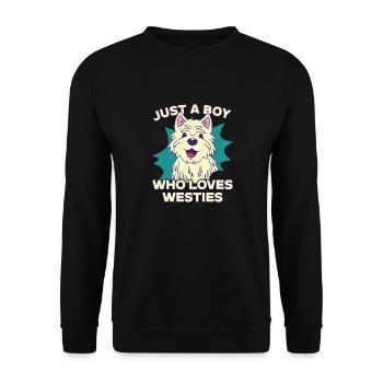 West Highland White Terrier Westie - Unisex Pullover - Schwarz - Vorne - Alina (178cm) & Michal (187cm)