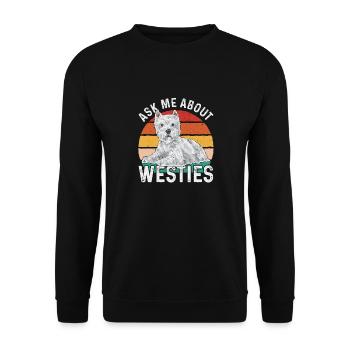 West Highland White Terrier Westie - Unisex Pullover - Schwarz - Vorne - Alina (178cm) & Michal (187cm)