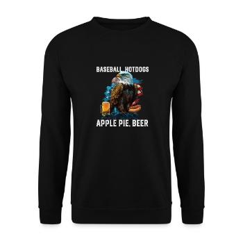 Baseball Hotdogs Apple Pie Beer Drinker Patriotic - Unisex Pullover - Schwarz - Vorne - Alina (178cm) & Michal (187cm)