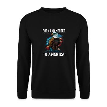 Born and Molded in America American Bald Eagle - Unisex Sweatshirt - black - Front - Alina (178cm) & Michal (187cm)