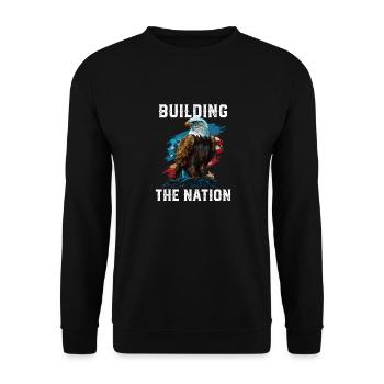 Building the Nation American Bald Eagle America - Unisex Pullover - Schwarz - Vorne - Alina (178cm) & Michal (187cm)