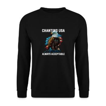 Chanting USA Always Acceptable 4th Of July - Unisex Sweatshirt - black - Front - Alina (178cm) & Michal (187cm)