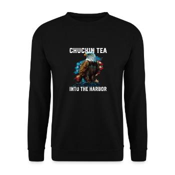 Chuckin Tea Into The Harbor Tea Drinker Fourth of - Unisex Pullover - Schwarz - Vorne - Alina (178cm) & Michal (187cm)