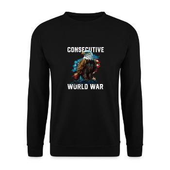 Consecutive World War American Veteran USA Fourth - Unisex Sweatshirt - black - Front - Alina (178cm) & Michal (187cm)