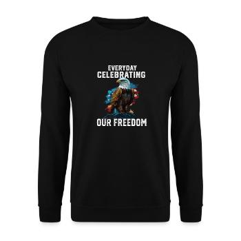 Everyday Celebrating Our Freedom American Bald - Unisex Pullover - Schwarz - Vorne - Alina (178cm) & Michal (187cm)