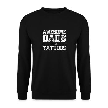 Les papas géniaux ont des tatouages Fête des pères Tattoo Lover - Sweat-shirt Unisexe - noir - Devant - Alina (178cm) & Michal (187cm)
