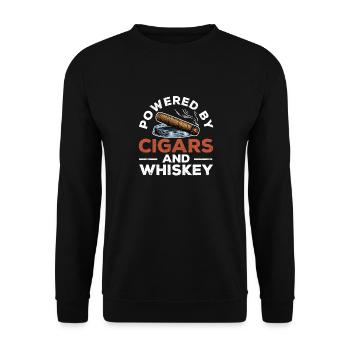 Propulsé par le whisky et les cigares fumant drôle - Sweat-shirt Unisexe - noir - Devant - Alina (178cm) & Michal (187cm)