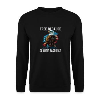 Free Because of Their Sacrifice American Bald - Unisex Sweatshirt - black - Front - Alina (178cm) & Michal (187cm)