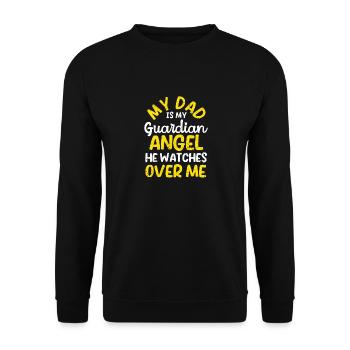 Mon père est mon ange gardien Drôle de fête des pères - Sweat-shirt Unisexe - noir - Devant - Alina (178cm) & Michal (187cm)
