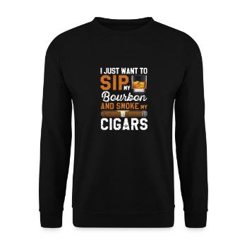 Je veux juste siroter mon bourbon et mon - Sweat-shirt Unisexe - noir - Devant - Alina (178cm) & Michal (187cm)