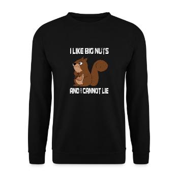 I Like Big Nuts And I Can Not Lie, Funny Squirrel - Unisex Sweatshirt - black - Front - Alina (178cm) & Michal (187cm)