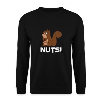 Süßes hungriges Eichhörnchen - Unisex Pullover - Schwarz - Vorne - Alina (178cm) & Michal (187cm)