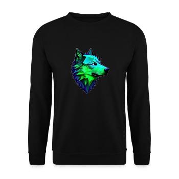 Wolf polygonale Form - Unisex Pullover - Schwarz - Vorne - Alina (178cm) & Michal (187cm)